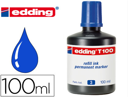[22740] Tinta rotulador edding t-100 azul bote 100 ml