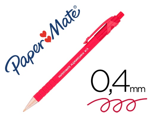 [21306] Boligrafo flexgrip retractil rojo