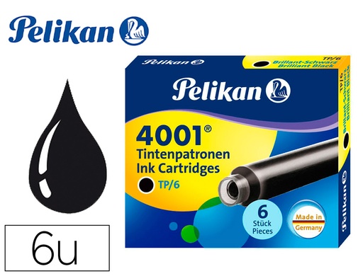 [17042] Tinta para plumas pelikan negra caja 6 cartuchos