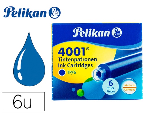 [17041] Tinta para plumas pelikan azul real caja 6 cartuchos