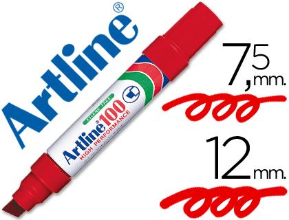 [10934] Rotulador artline marcador permanente 100 rojo punta biselada