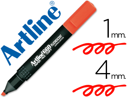 [10920] Rotulador artline fluorescente ek-660 rojo punta biselada