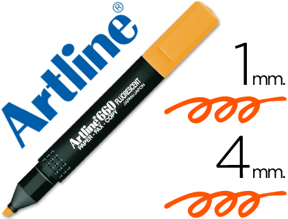 [10919] Rotulador artline fluorescente ek-660 naranja punta biselada
