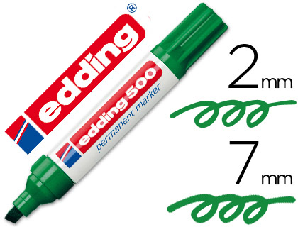 [7327] Rotulador edding marcador permanente 500 verde punta biselada 7 mm