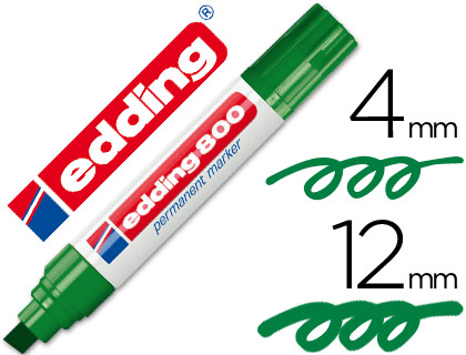 [7324] Rotulador edding marcador permanente 800 verde punta biselada 12 mm recargable