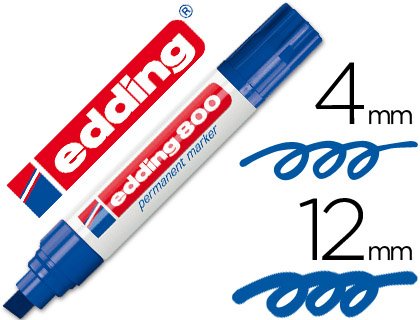 [7284] Rotulador edding marcador permanente 800 azul punta biselada 12 mm