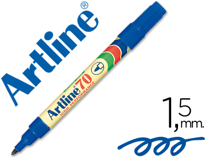 [6958] Rotulador artline marcador permanente ek-70 azul punta redonda 1.5 mm papel metal y cristal