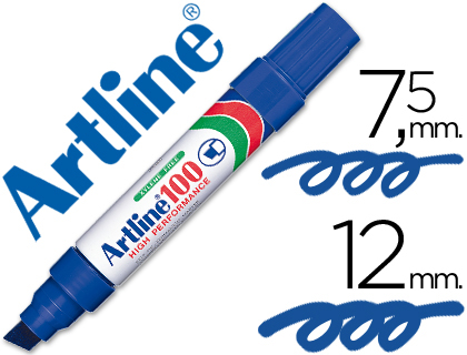 [6816] Rotulador artline marcador permanente 100 azul punta biselada