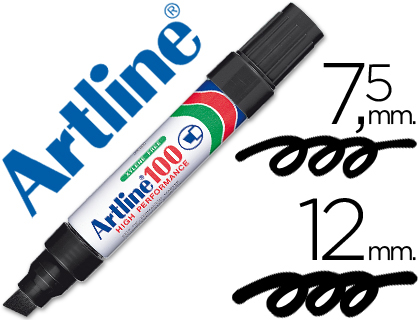 [6815] Rotulador artline marcador permanente 100 negro -punta biselada