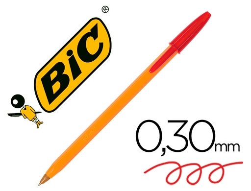 [805] Boligrafo bic naranja fine original rojo