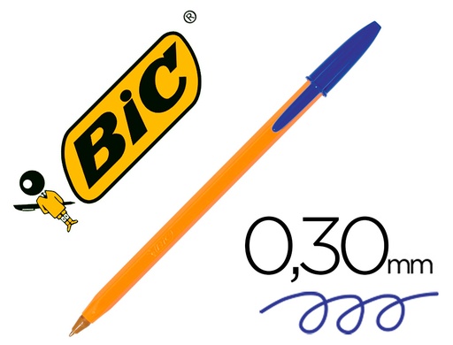 [803] Boligrafo bic naranja fine original azul