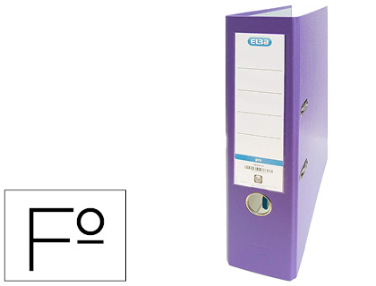 [None] Archivador de palanca elba carton forrado pvc con rado top folio lomo 80 mm violeta
