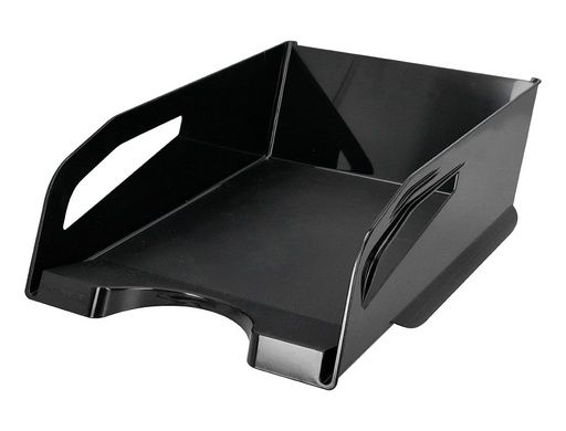 [171714] Bandeja sobremesa plastico q-connect gran capacidad con asa negro opaco 386x270x115mm