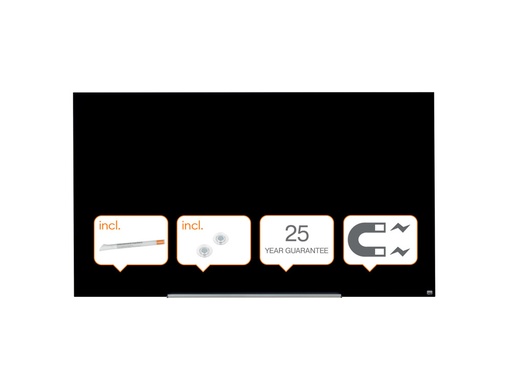 [241201] Pizarra cristal nobo impression pro 85/' magnetica negro 1883x1059 mm