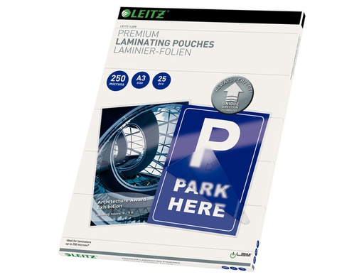 [241086] Bolsa de plastificar leitz din a3 250 mc caja de 25 unidades