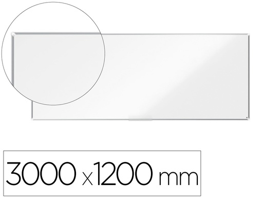 [163221] Pizarra blanca nobo premium plus acero vitrificado magnetica 3000x1200 mm