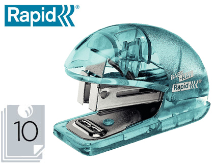 [153841] Grapadora rapid mini baby ray colour ice f4 capacidad 10 hojas usa grapas 24/6 y 26/6 color verde en blister