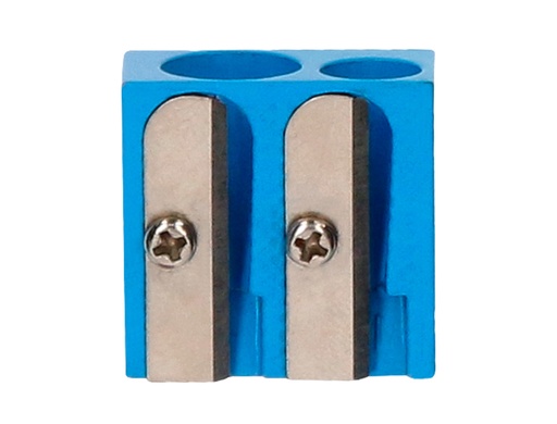 [163444] Sacapuntas liderpapel metalico cuña 2 usos color azul