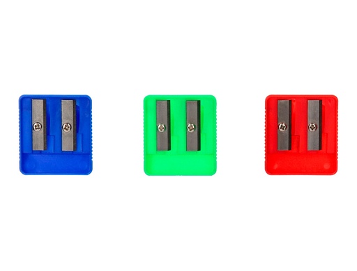 [163149] Sacapuntas liderpapel plastico 2 usos colores surtidos