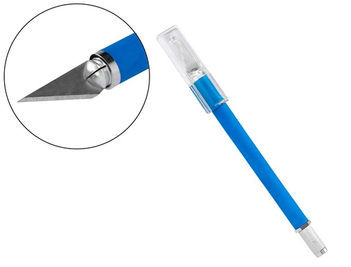 [36070] Bisturi q-connect metalico aleacion de aluminio con goma - 5 cuchillas de repuesto - blister 1 unidad