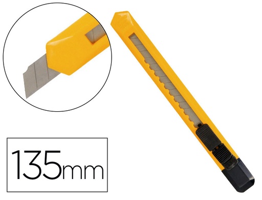 [8747] Cuter q-connect plastico estrecho cuchilla 9 mm xd-04 blister 1 unidad