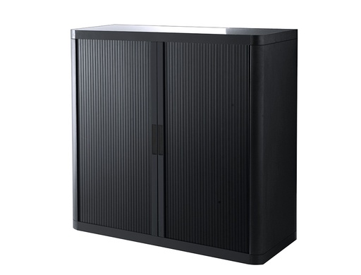 [167746] Armario paperflow estructura de acero y poliestireno con 2 puertas correderas 1 m color negro