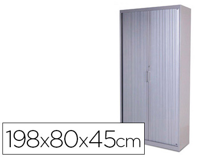 [150659] Armario metalico rocada dos puertas tipo persiana incluye cuatro balda serie store 198x80x45 cm acabado ac00