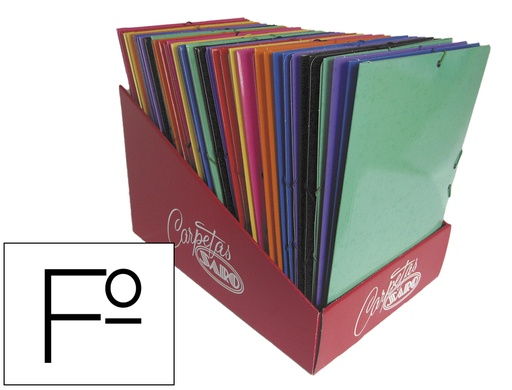 [167454] Carpeta gomas solapas saro carton folio colores surtidos