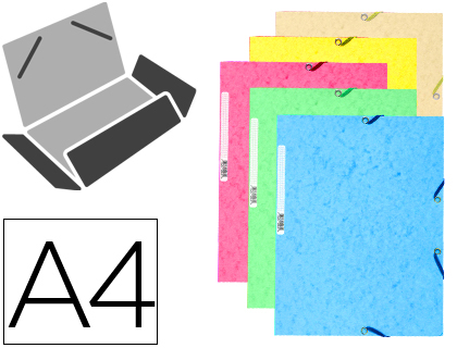 [72592] Carpeta goma exacompta din a4 3 solapas cartulina ilustrada colores pastel surtidos