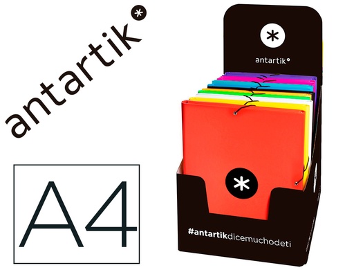 [64668] Carpeta antartik gomas a4 3 solapas carton forrado colores surtidos