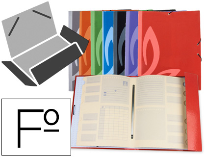 [58608] Carpeta liderpapel gomas carton forrado clasificadora folio 7 colores surtidos
