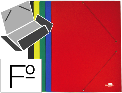 [37510] Carpeta liderpapel gomas folio 3 solapas carton plastificado colores surtidos