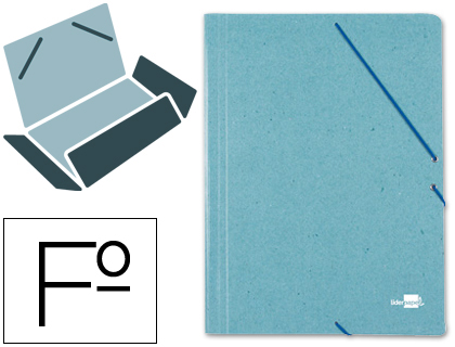 [24045] Carpeta liderpapel gomas folio 3 solapas carton prespan verde