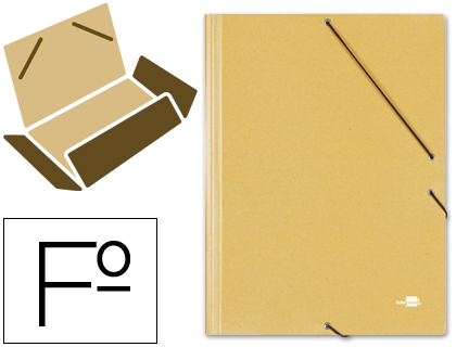 [24043] Carpeta liderpapel gomas folio 3 solapas carton prespan amarilla