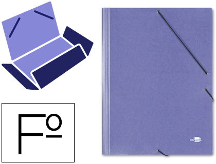 [23816] Carpeta liderpapel gomas folio 3 solapas carton simil prespan azul