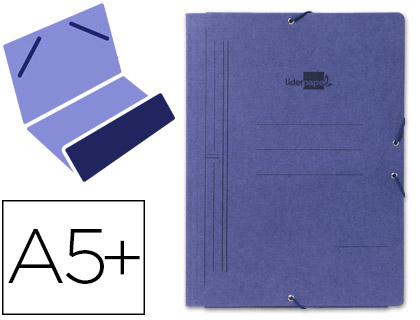 [15798] Carpeta liderpapel gomas cuarto bolsa carton pintado azul