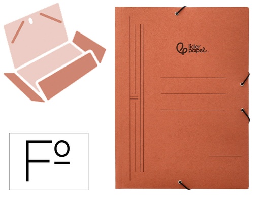 [1368] Carpeta liderpapel gomas folio 3 solapas carton compacto cuero