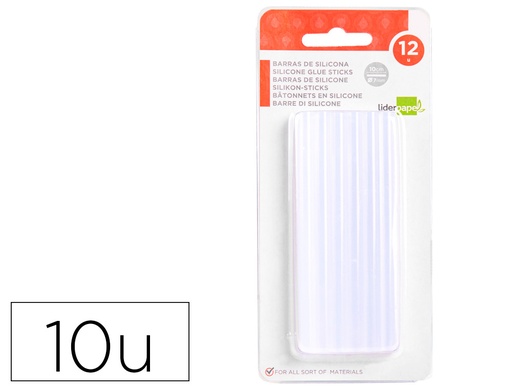 [72441] Barra termofusible liderpapel de 7 mm de diametro x 100 mm de alto blister de 12 unidades