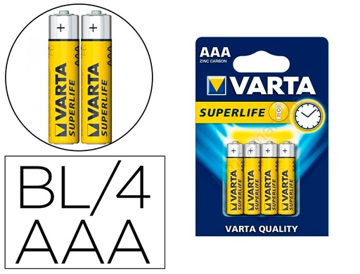 [166025] Pila varta salina superlife aaa tipo r-03 blister de 4 unidades