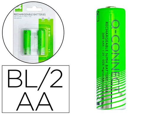 [162775] Pila q-connect alcalina aa recargable blister de 2 unidades