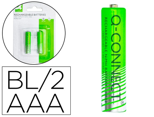 [162774] Pila q-connect alcalina aaa recargable blister de 2 unidades