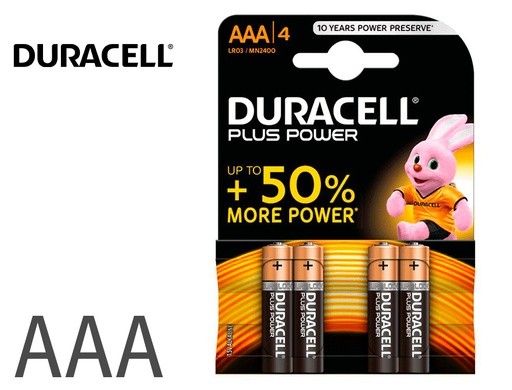 [49963] Pila duracell alcalina plus aaa blister con 4 unidades