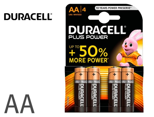 [49962] Pila duracell alcalina plus aa blister con 4 unidades
