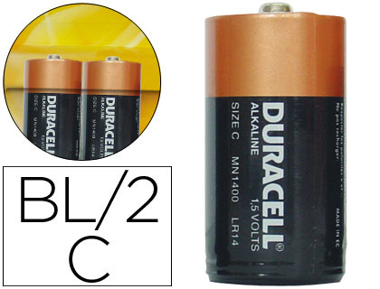 [21670] Pila duracell alcalina plus c blister de 2 unidades