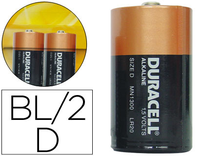 [21669] Pila duracell alcalina plus d blister de 2 unidades