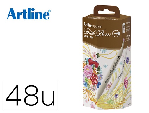 [171663] Rotulador artline supreme brush epfs-f pintura base de agua punta tipo pincel fino caja de 48 unidades colores