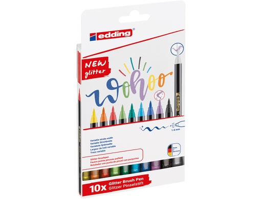 [170982] Rotulador edding punta pincel 1340 purpurina caja de 10 unidades colores surtidos