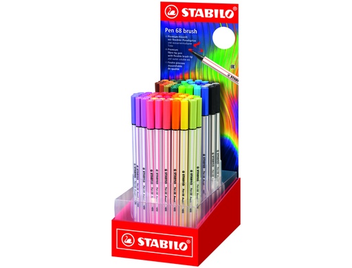 [170897] Rotulador stabilo acuarelable pen 68 brush arty line punta pincel expositor de 80 unidades colores surtidos