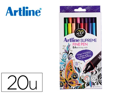 [165875] Rotulador artline supreme epfs200 fine liner punta de fibra 0,4 mm bolsa 20 unidades colores surtidos