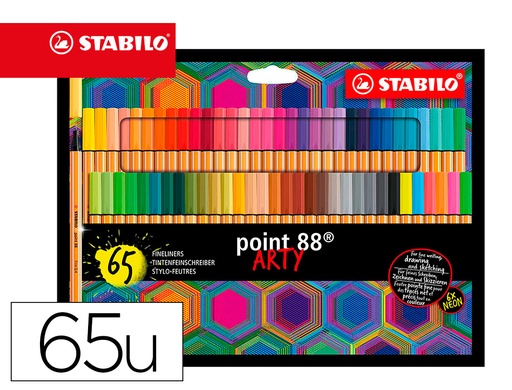 [165038] Rotulador stabilo point 88 punta de fibra arty line estuche carton de 65 unidades colores surtidos